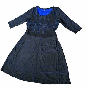 Lane Bryant ladies Black/Blue Long Sleeve pullover stretch Dress size 14/16